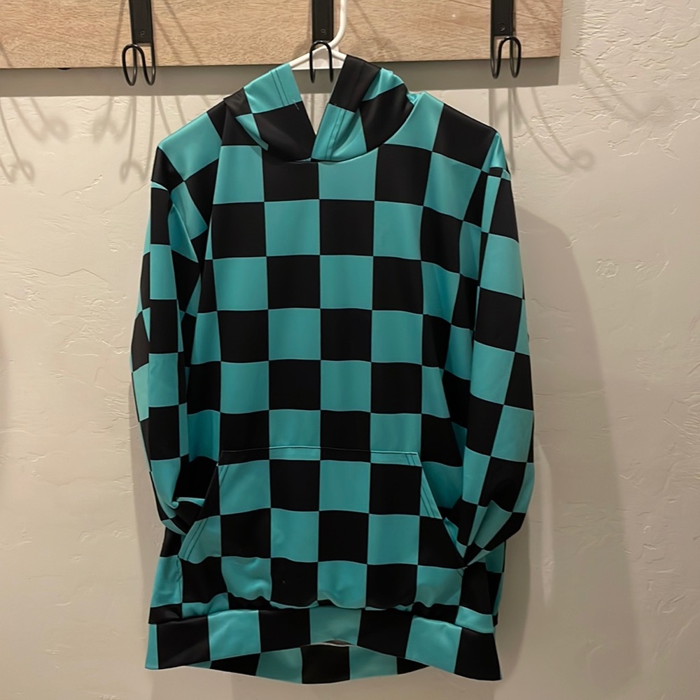 Turquoise and Black Custom Hoodie